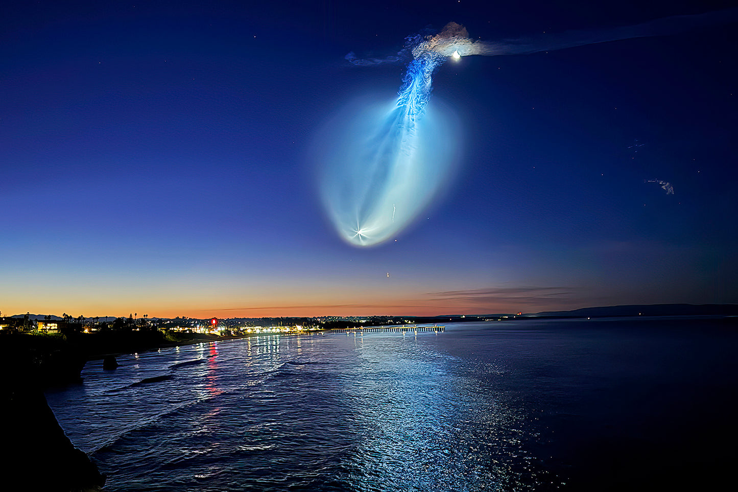 Falcon Nine Launch_Pre-Dawn 20250124_Landscape - Metal Print