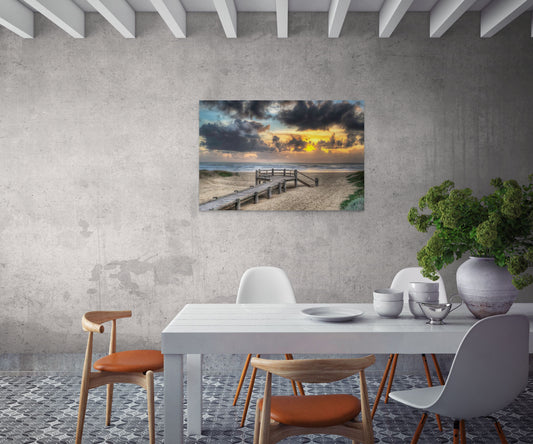 Grover Beach Boardwalk Sunset V1 - Metal Print