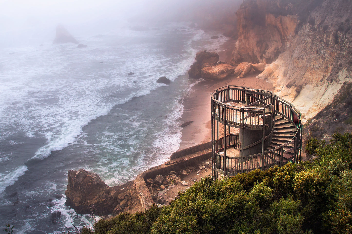 Stairway to Nowhere V.2 (Blue Tint) - Metal Print