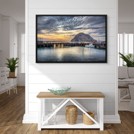 Morro Rock Sunset 2020 - Framed Canvas