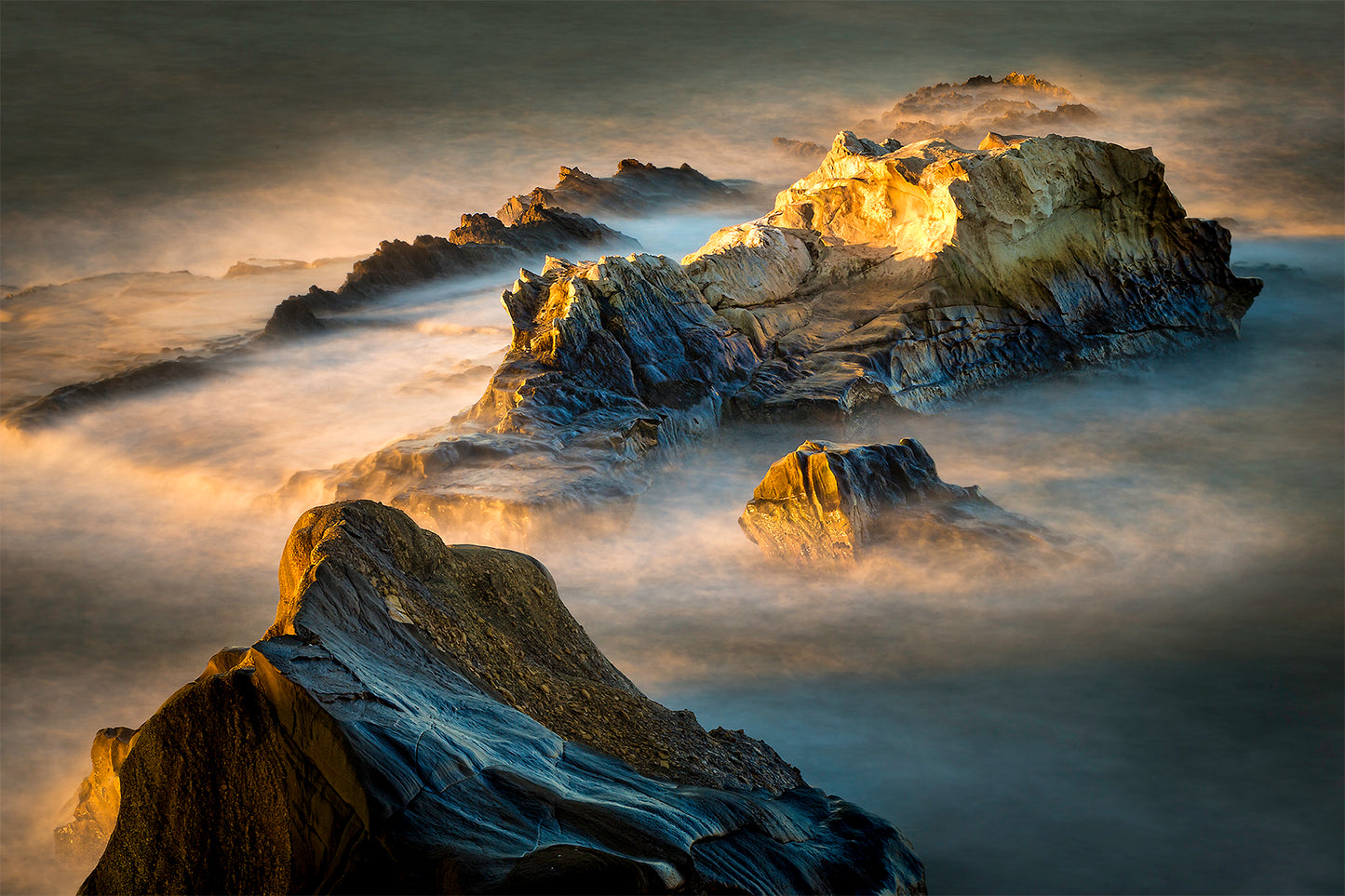 Shell Beach Rocks at Dawn - Metal Print