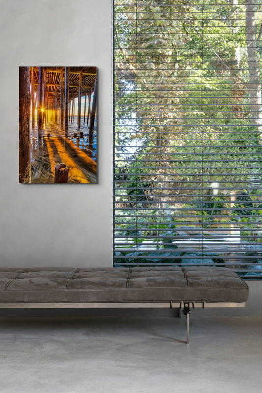Sunlight through the Pilings - Metal Print