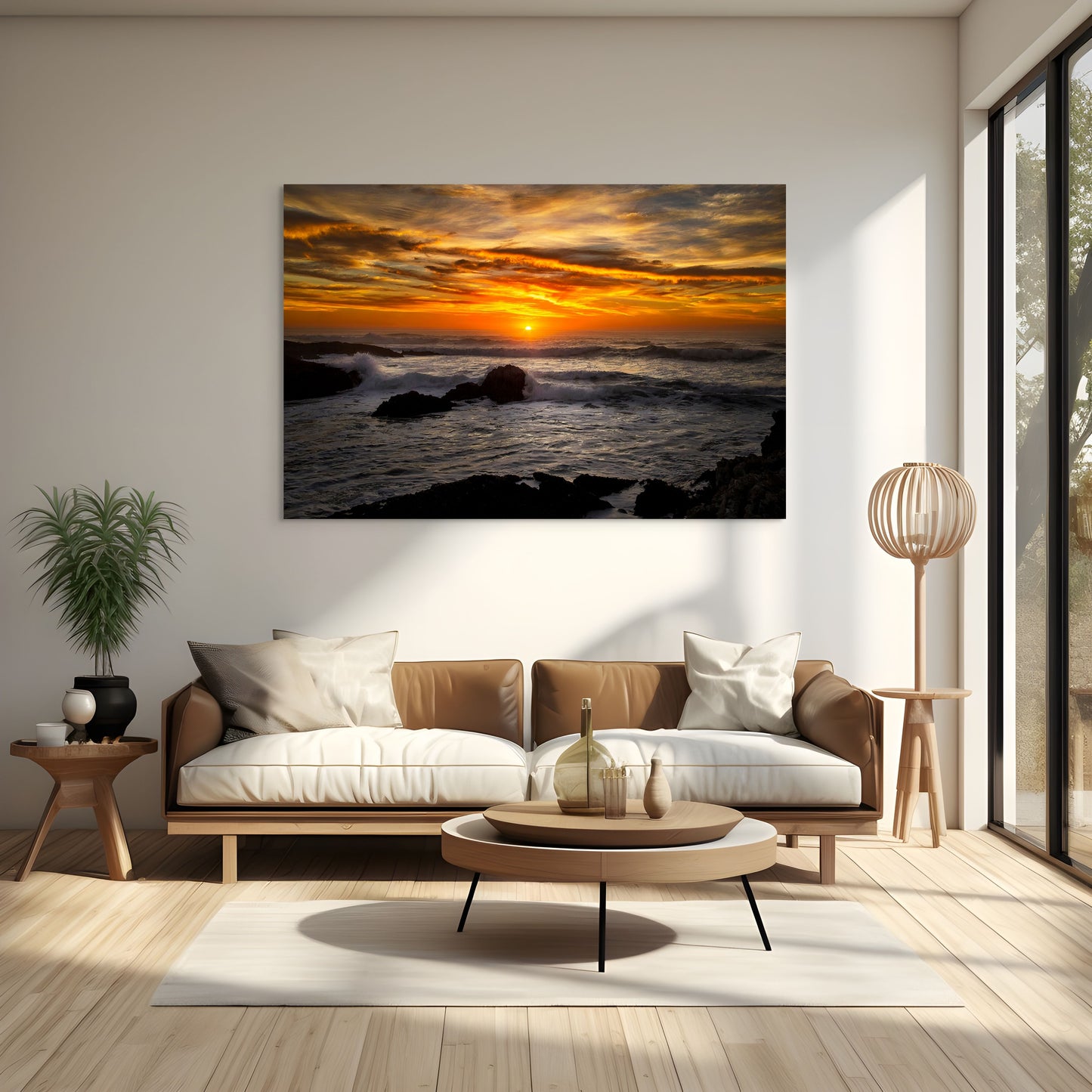 A Rocky Coast at Dusk - Metal Print