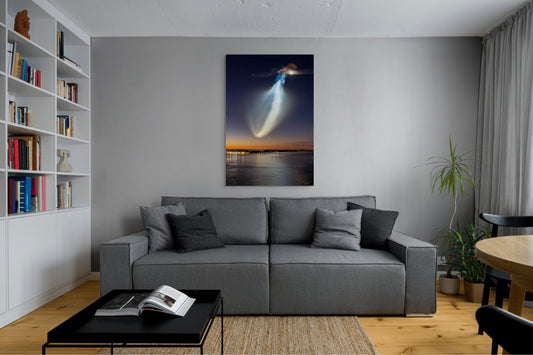 Falcon Nine Launch_Pre-Dawn 20250124_Portrait - Metal Print