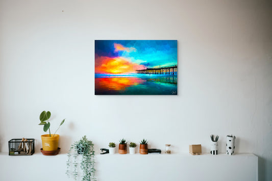 Pismo Pier Abstract - Oil Filter = Metal Print