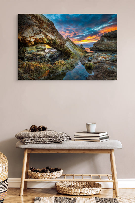 Shell Beach Sunset Cave - Metal Print