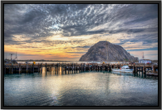 Morro Rock Sunset 2020 - Framed Canvas