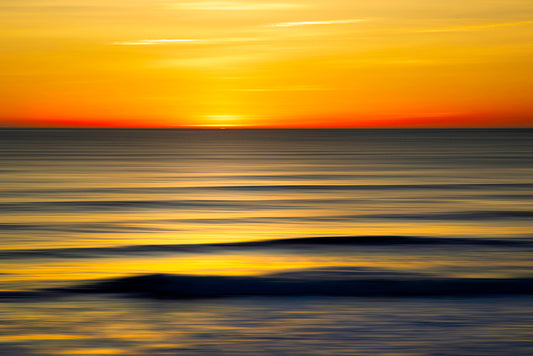 Rolling Waves at Sunset - Framed Canvas