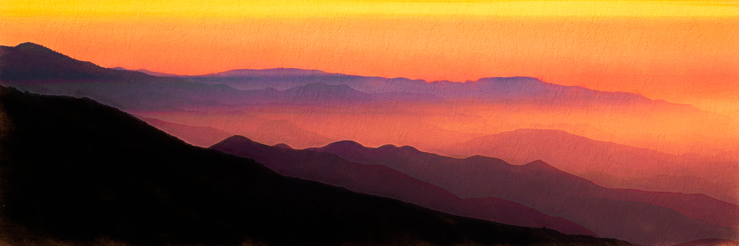 Santa Lucia Range Sunset - Panorama