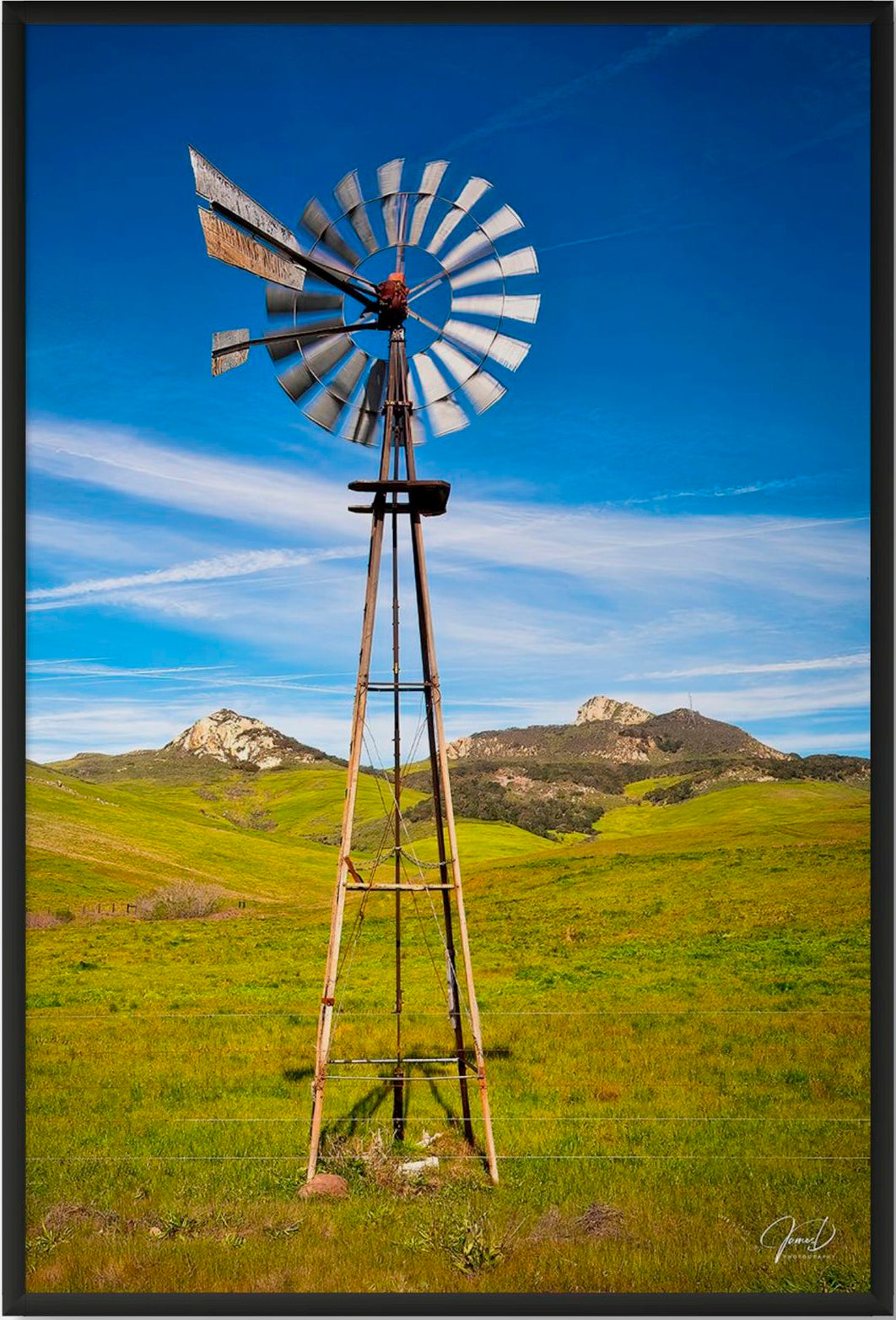 Turri Road Windmill - Framed Canvas